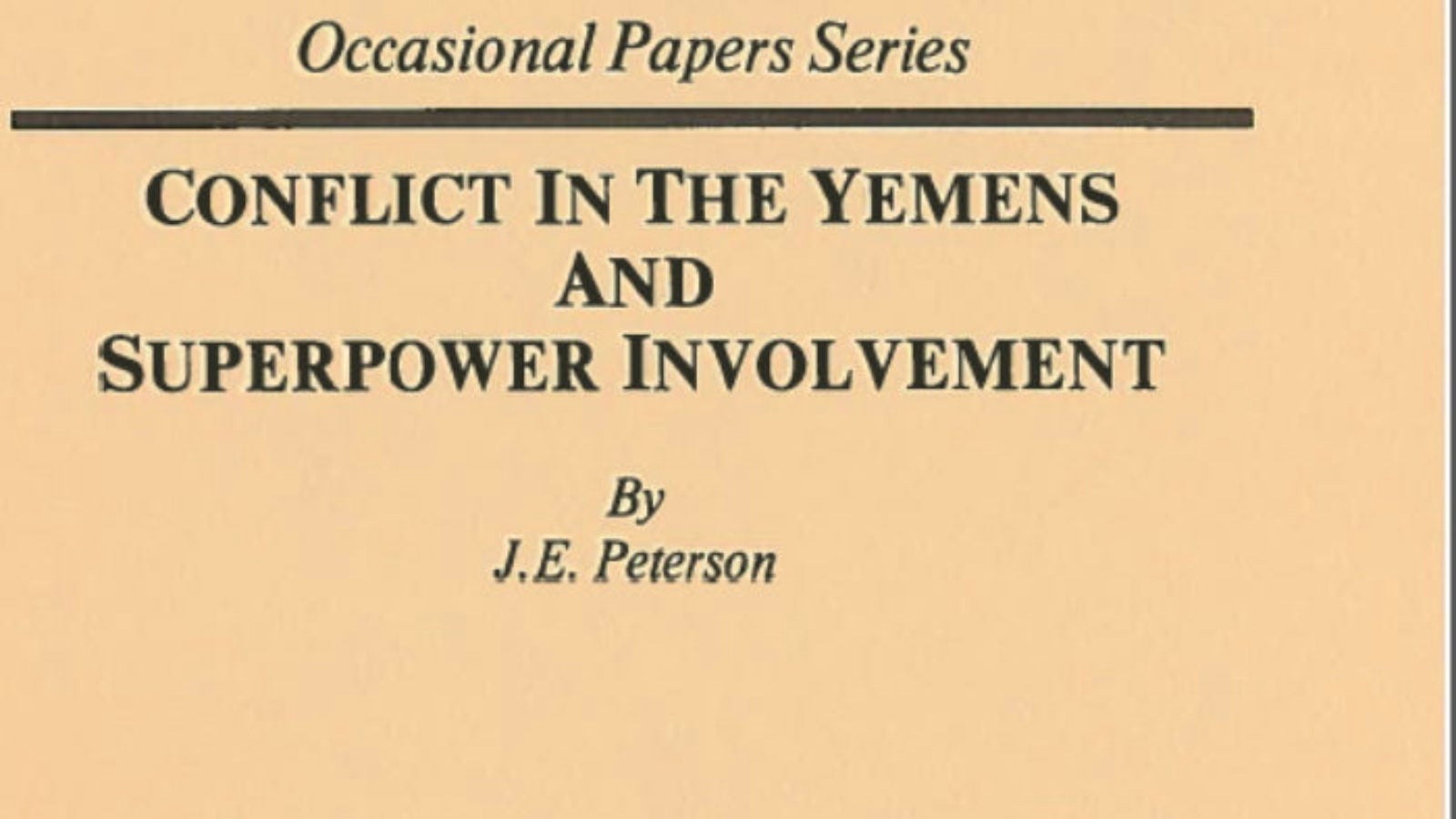 Conflict in Yemen book cover