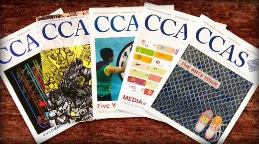 A stack of several issues of the CCAS Newsmagazine