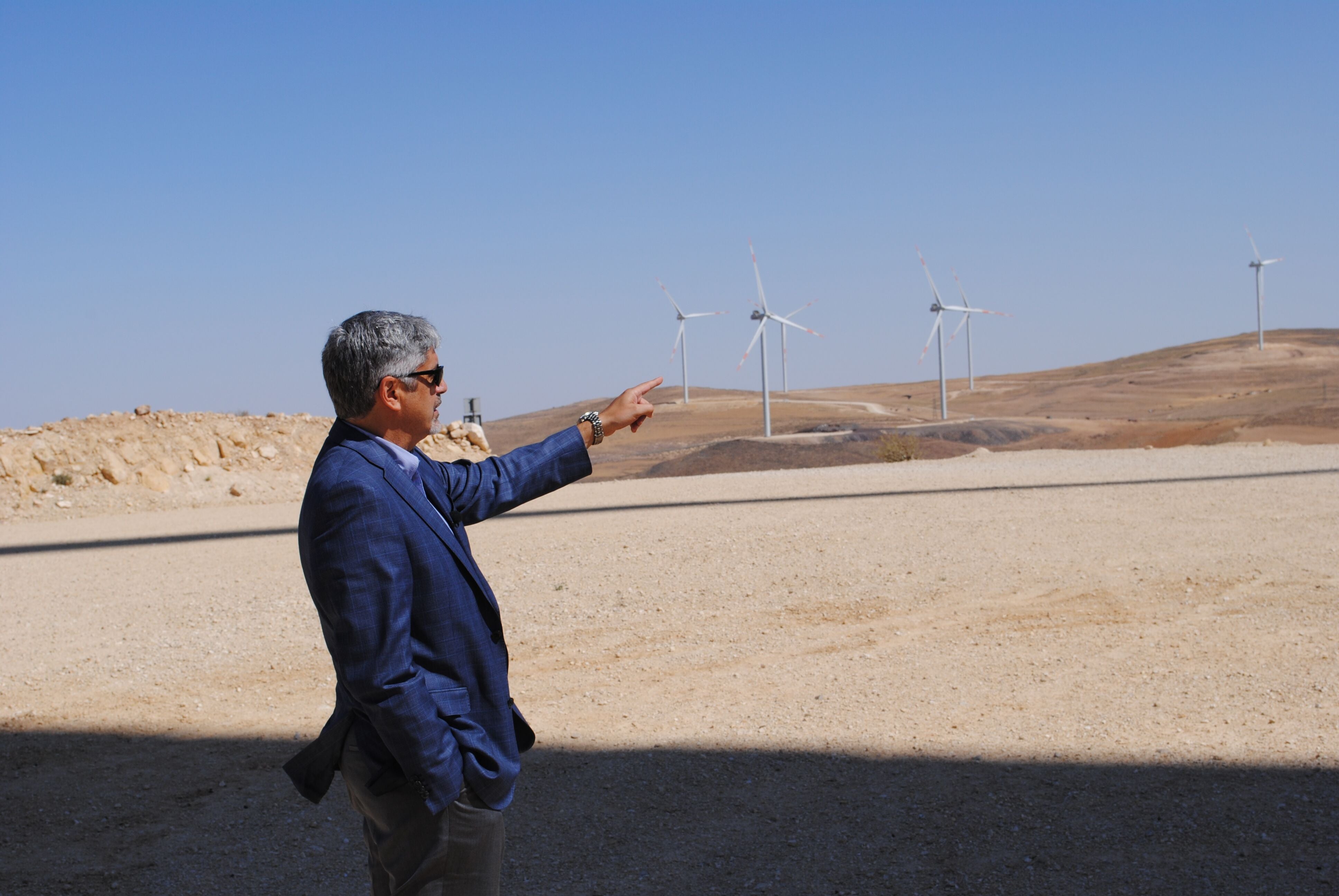 Samer Judeh at wind farm