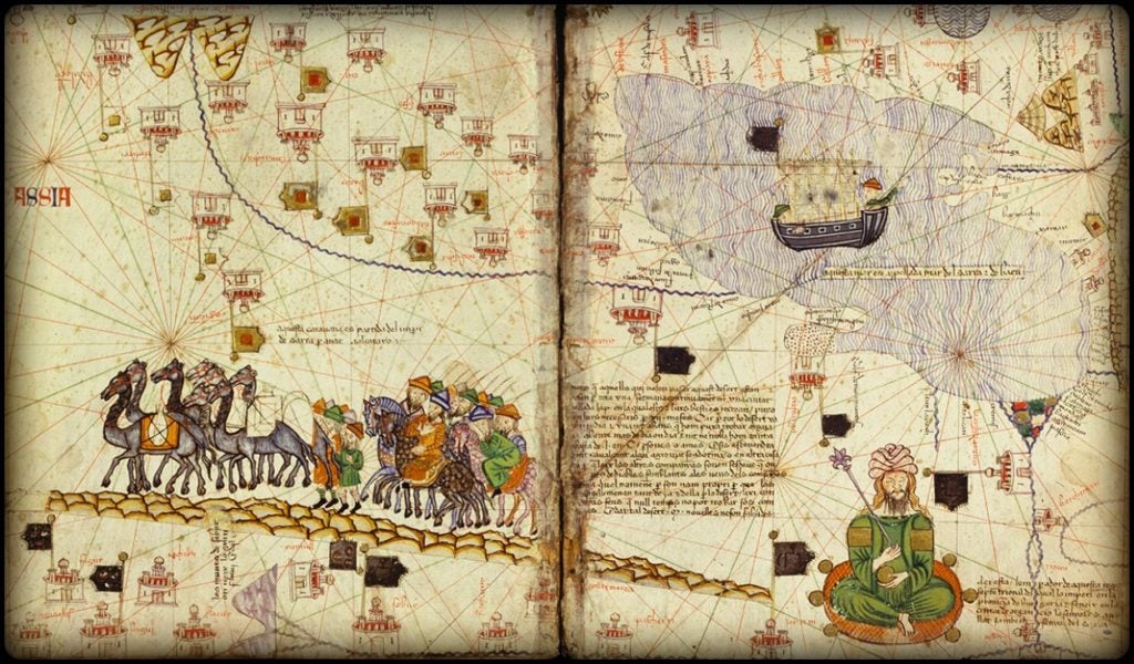 detail of an ancient atlas
