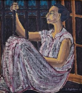 A painting of a prisoner by Inji-Efflatoun