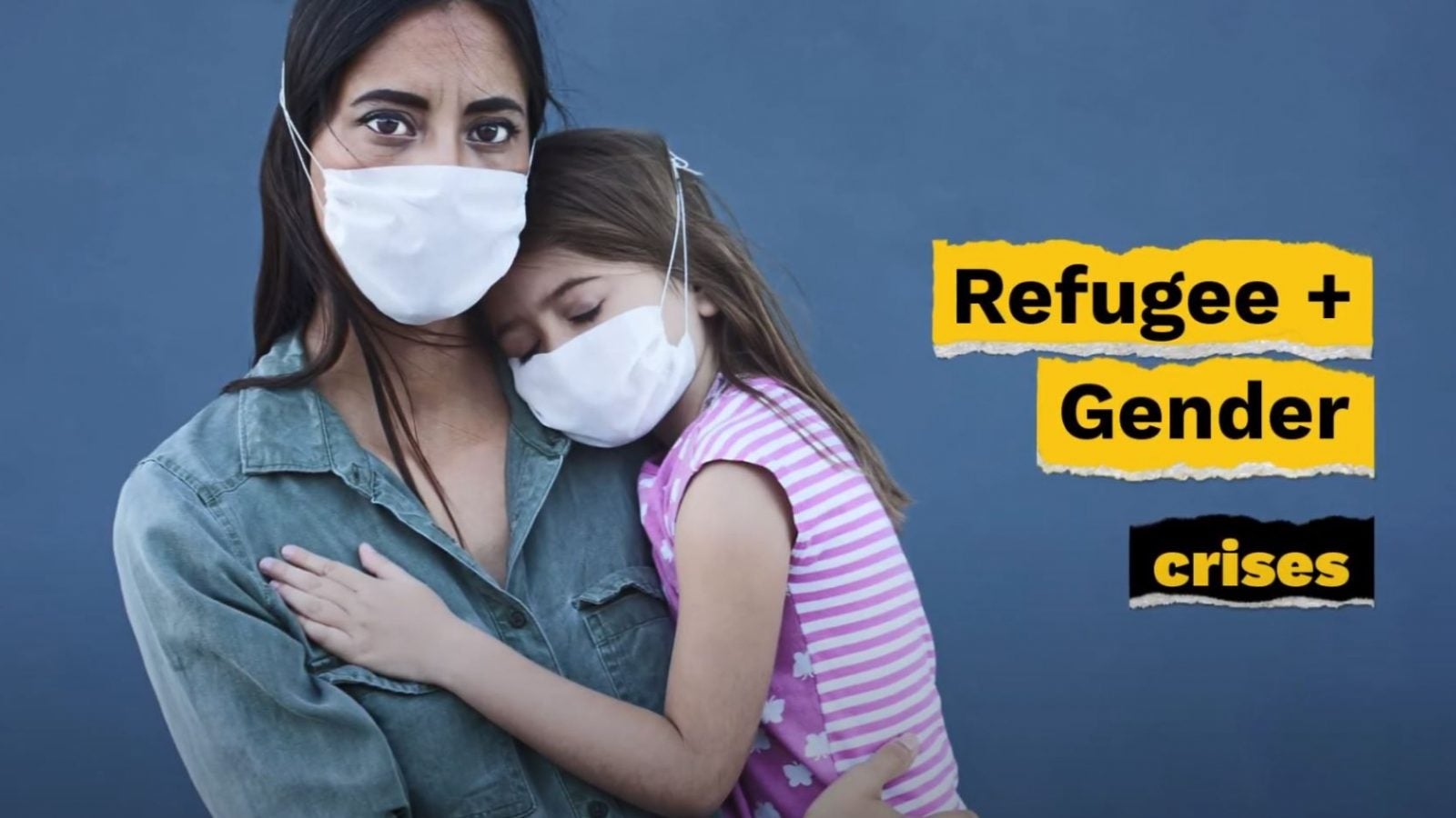 Picture of a woman and child wearing face masks