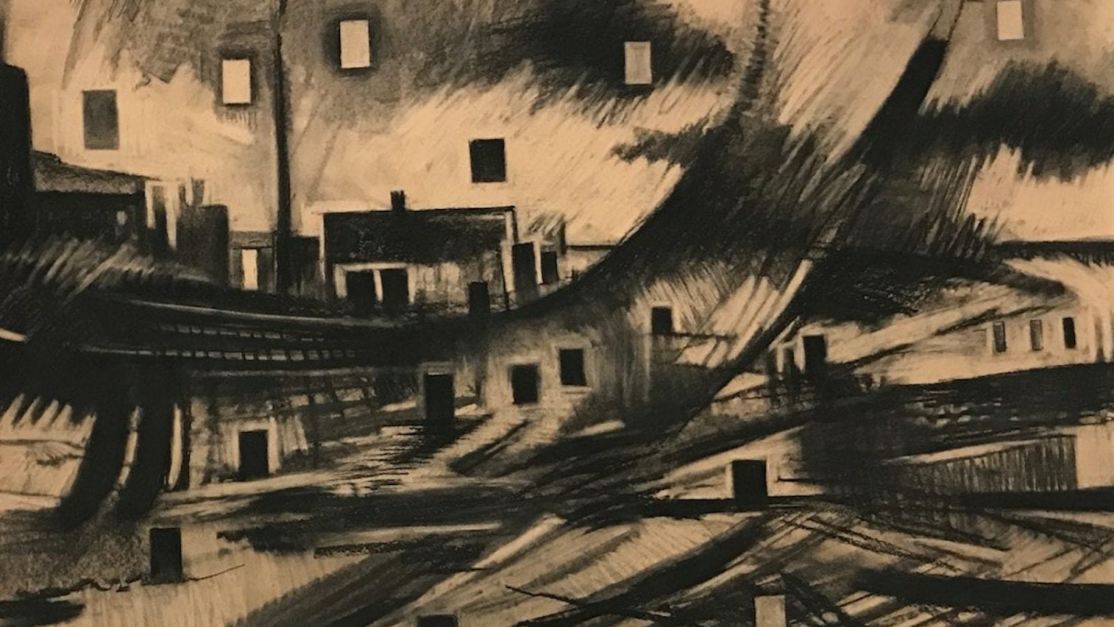 Abstract charcoal drawing by Reem Bassous