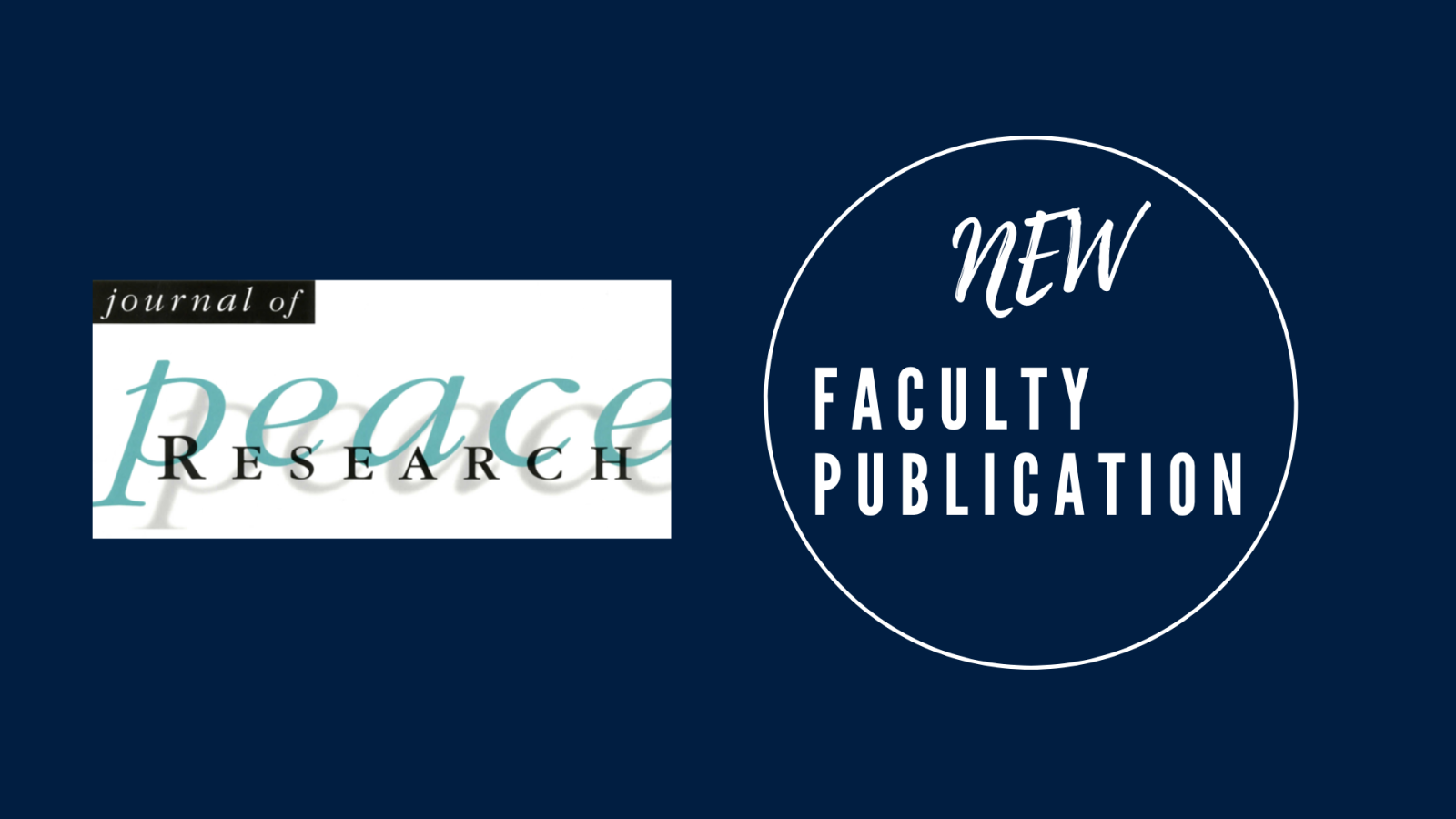 Banner that says New Faculty Publications and features journal logo