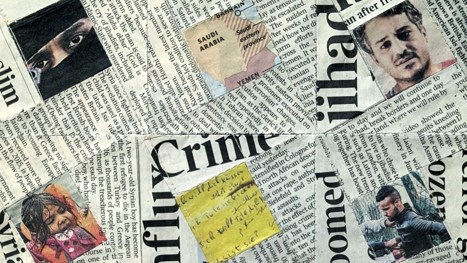&quot;Arab Puzzle&quot; newspaper collage