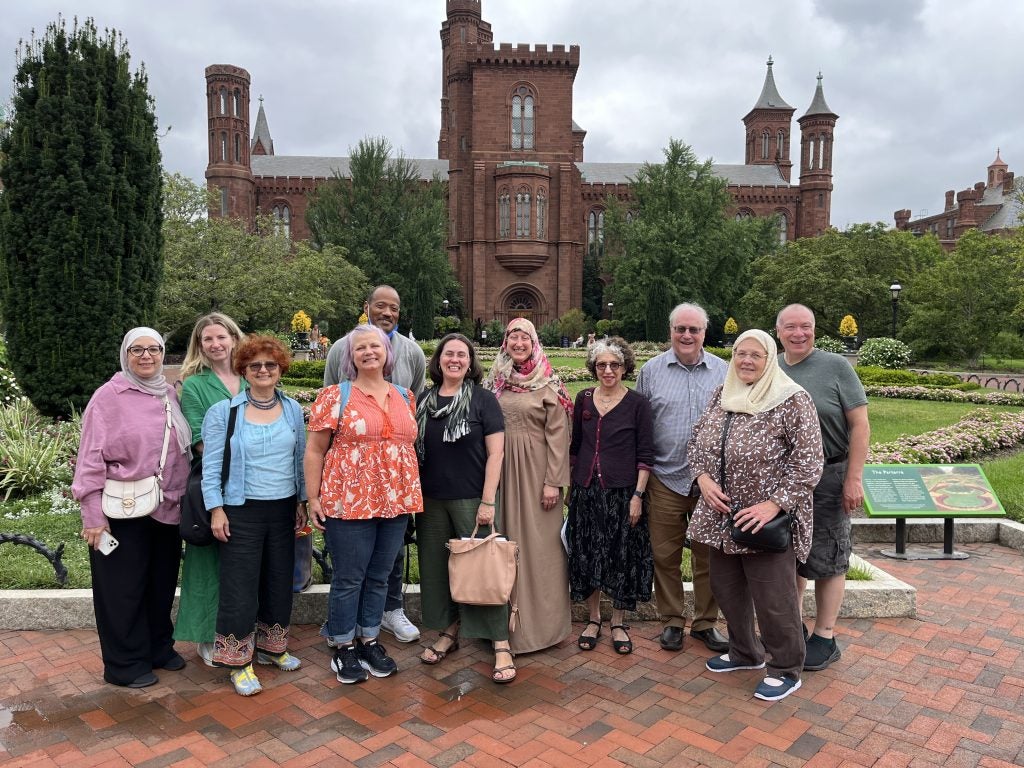 A group of teachers in front of the Smithsonian