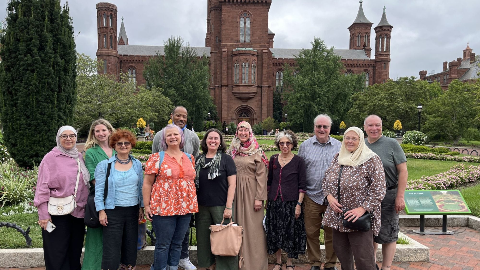 A group of teachers in front of the Smithsonian