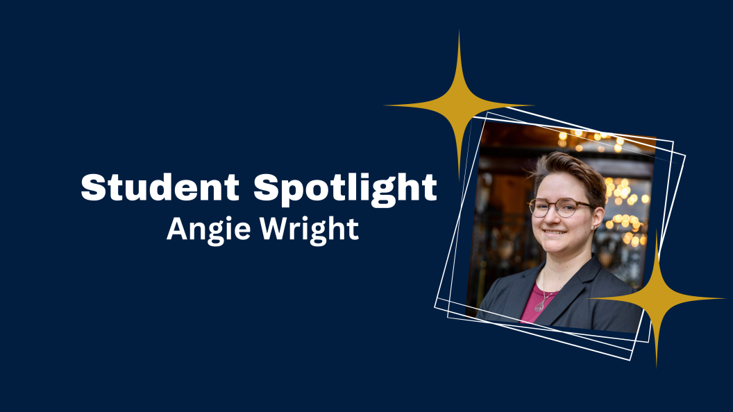 Student Spotlight banner with Angie Wright image