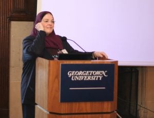 Susan Douglass leading a workshop in 2014