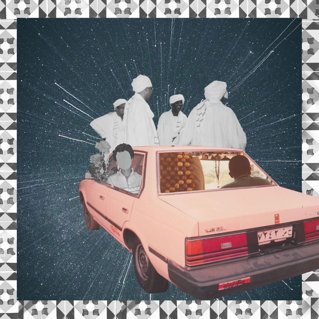 “Zammanik”—Digitalcollage, 2022. By Waad Husein, who presented her art at CCAS in April and says her work represents “memories of family gatherings and the essence of Sudan.”
