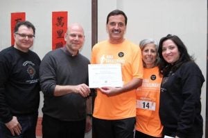 Nina's parents Gail and Nico Brekelmans with SFS Dean Joel Helman and then-CCAS Director and Assistant Director Osama Abi Mershed and Rania Kiblawi celebrating the kickoff of the Nina Brekelmans Scholarship Endowment