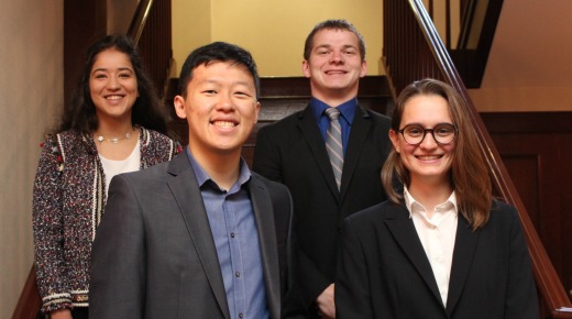 Group photo of four students who earned the Undergraduate Arab Studies Certificate