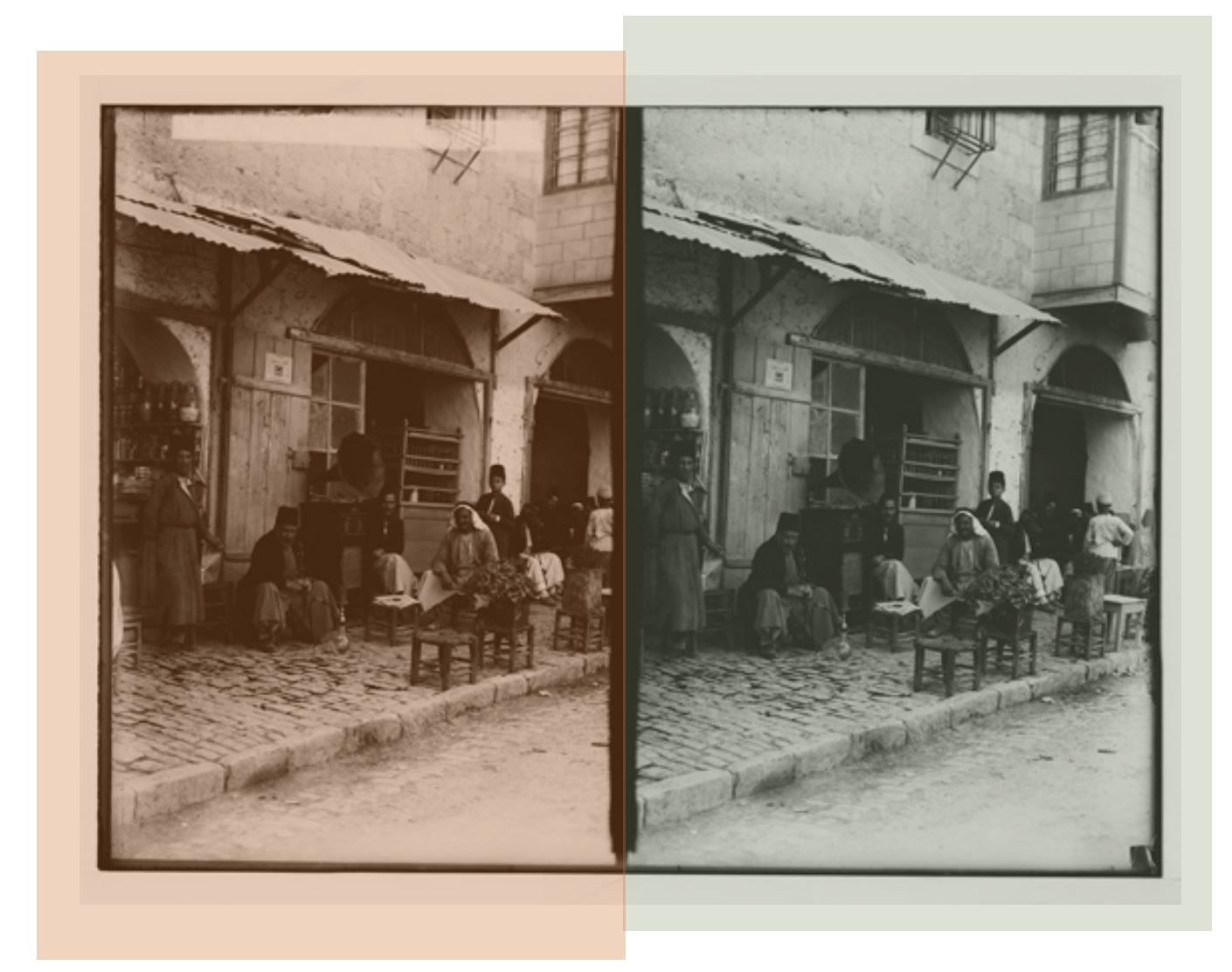 Steroegraph image of a cafe in Jaffa