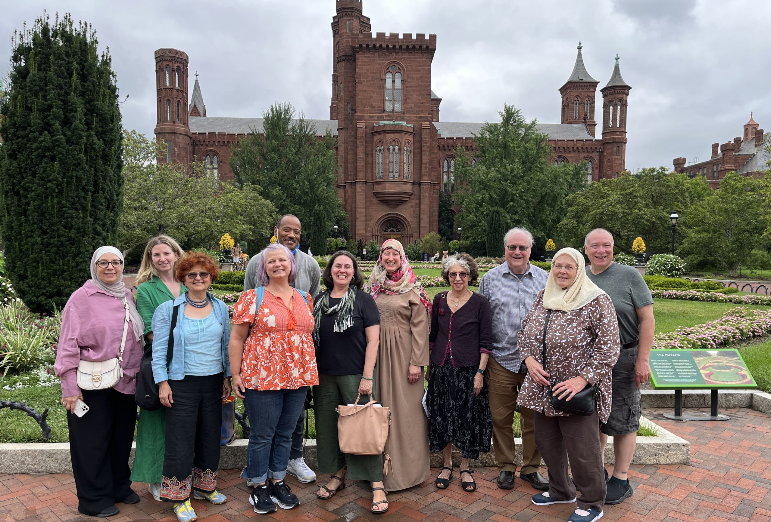 A group of teachers in front of the Smithsonian