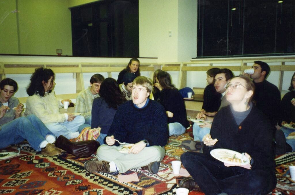 1995 - CCAS MOVES TO THE ICC
Even as the new ICC suite was still under construction, MAAS students were already enjoying their new gathering spot.